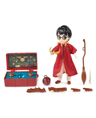 Wizarding World Kids' Harry Potter, 8" Harry Potter Quidditch Doll Gift Set With Robe And 9 Doll Accessories, 11 Pieces In Multi-color