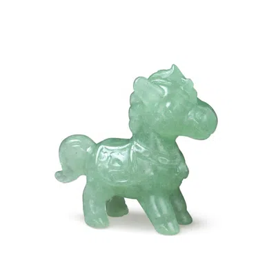Wjy Studio London Equestrian Crystal Collection Gemstone Jade Green  Horse Sculptures