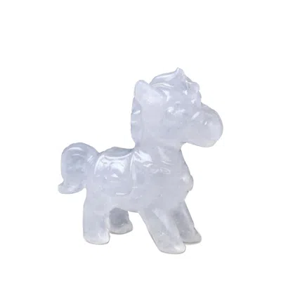 Wjy Studio London Equestrian Crystal Collection Gemstone White Crystal Horse Sculptures