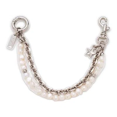 Wjy Studio London Luxe Natural Pearl White Phone Case Chain Hand Carry