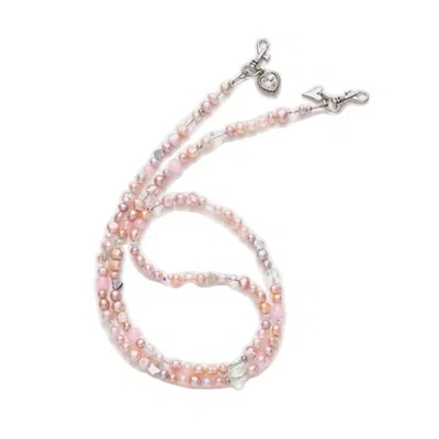 Wjy Studio London Luxe Pink Pearl Natural  Phone Case Long Chain Hand-carry Shoulder Necklace