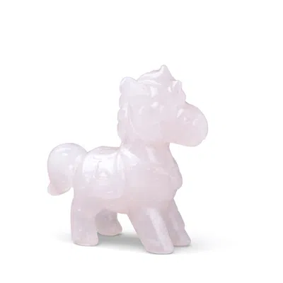 Wjy Studio London Pink Equestrian Crystal Collection Gemstone Rose Quartz Horse Sculptures