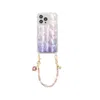 Wjy Studio London White / Purple Iridescent Mother-of-pearl Luxe Phone Case Natural Pearl Short Chain Purple In Multi