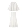 Wjy Studio London Women's Embroidery Lace Luxury Fabric Suit White Top Shirt Suit & Skirt Oversize In White