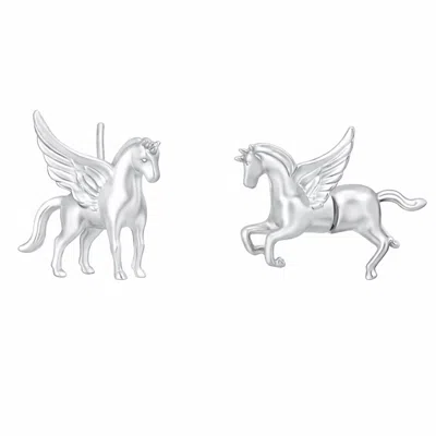 Wjy Studio London Women's Silver Auric Winged Unicorn Horse Detachable Earrings
