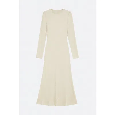 Wjy Studio London Women's Timeless Chic Long Dress Long Sleeve Wrinkled Evening Dress Glamour White