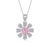 Wjy Studio London Women's White / Pink Brilliant Pink Diamond Sun Necklace In Metallic