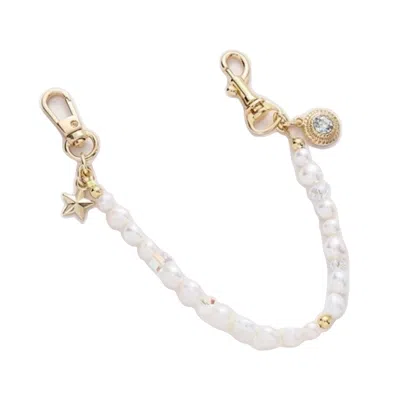 Wjy Studio London Yellow Luxe Natural Pearl Cream Phone Case Chain Hand Carry