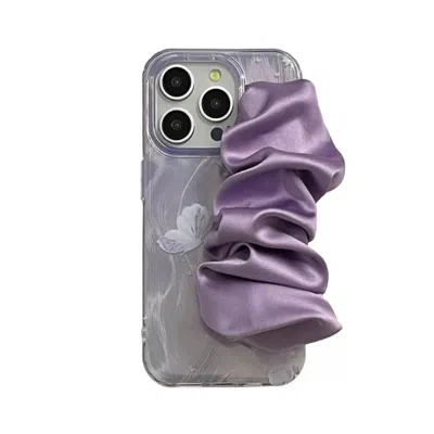 Jiaying Wang Wjy Studio London Pink / Purple Premium Silk Bow Wristband Phone Case Protector Cover Gift In Pink/purple