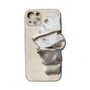 Jiaying Wang Wjy Studio London White Cream Phone Case With Silky Hand Holder