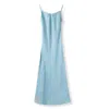 Jiaying Wang Wjy Studio London Women's Bamboo Blue Floral Silk Slip Dress In Blue