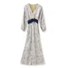 Jiaying Wang Wjy Studio London Women's Blue / White Porcelain Slim-fit Silk Maxi Dress
