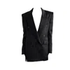 Jiaying Wang Wjy Studio London Women's Elegant Mulberry Silk Black Suite Coat Top Jacket In Black