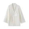 Jiaying Wang Wjy Studio London Women's Embroidered Minimal White Floral Cardigan Top