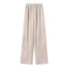 Jiaying Wang Wjy Studio London Women's Neutrals Embroidered Detail Floral Pull On Trousers In Champagne Beige