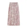 Jiaying Wang Wjy Studio London Women's Pink / Purple Embroidered Flower Stylish Stitching Evening Skirt In Pink/purple
