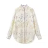 Jiaying Wang Wjy Studio London Women's White Embroidered Mulberry Silk Elegant Shirt In White