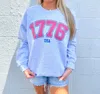 Wknder 1776 Usa Oversized Graphic Sweatshirt In Ash In Grey
