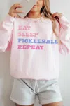 Wknder Eat Sleep Pickleball Sweatshirt In Pink In Pink