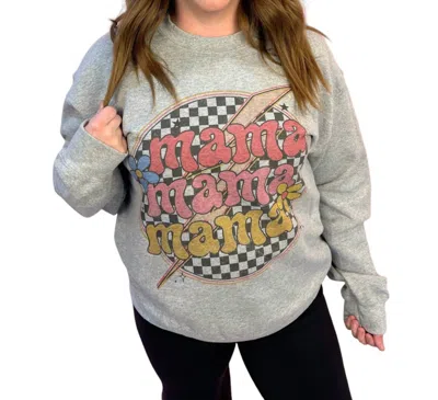 Wknder Retro Mama Lightning Daisy Sweater In Grey