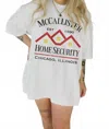 Wknder Women's Mccallister Home Security Oversized Graphic Top In White In White