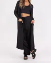 Wlm Linden Luxury Breathable Ribbed Lounge Set In Black In Black
