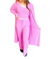 Wlm Three Piece Lounge Set In Pink In Pink
