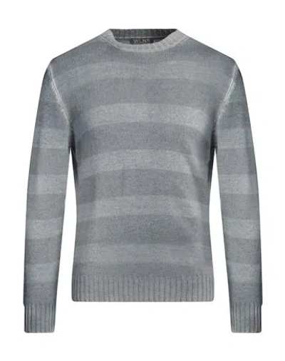 Wlns By Wellness Man Sweater Pastel Blue Size 42 Wool, Cashmere, Silk
