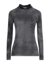 Wlns By Wellness Woman Turtleneck Charcoal Size M Cashmere In Grey
