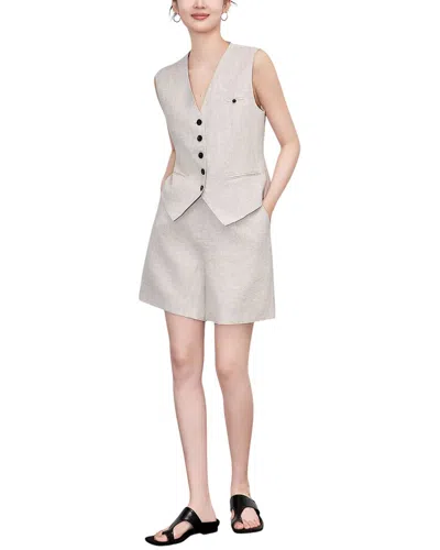 Wlzd 2pc Linen Vest & Short Set In Neutral