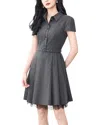 Wlzd Linen-blend Midi Dress In Gray