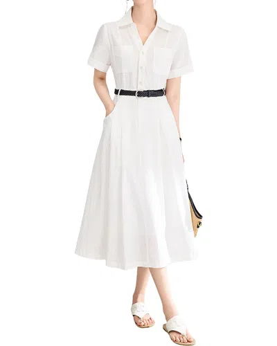 Wlzd Linen-blend Midi Dress In White