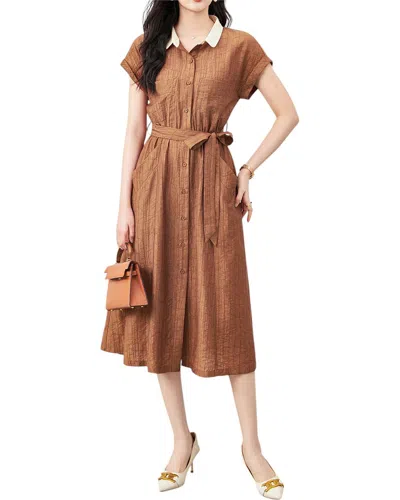Wlzd Silk-blend Dress In Brown