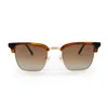 Wmp Eyewear Jaxon Unisex Polarized Rectangular Sunglasses In Mesquite Tortoise / Gradient Brown Lens In Brown