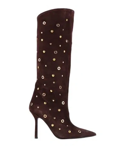 Wo Milano Woman Boot Chocolate Brown Size 9 Leather