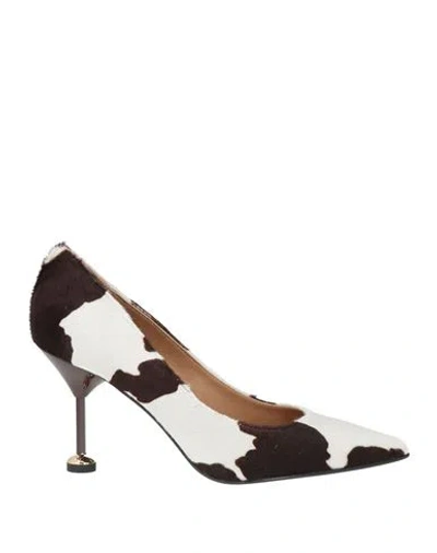 Wo Milano Woman Pumps Brown Size 10 Leather In White