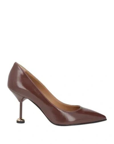 Wo Milano Woman Pumps Brown Size 8 Leather