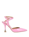 Wo Milano Woman Pumps Pink Size 8 Leather In Pink