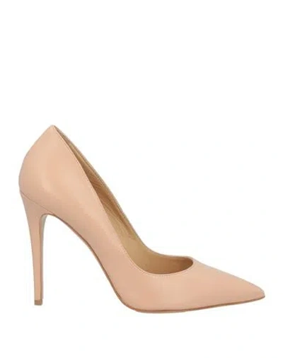 Wo Milano Woman Pumps Sand Size 10 Leather In Beige