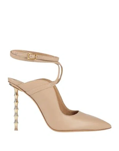 Wo Milano Woman Pumps Sand Size 6 Leather In Neutral