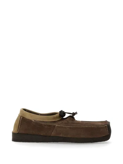 Woburn Walk Moccasin-style Brown Suede Loafers With Toggle Lace Detail In White