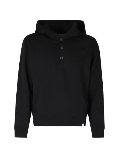 Woc Button-up Hoodie In Black