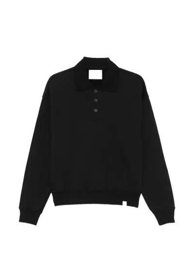 Woc Calgary Button-placket Polo Shirt In Black