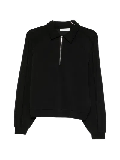 Woc Concord Quarter-zip Raglan-sleeve Polo Sweater In 블랙
