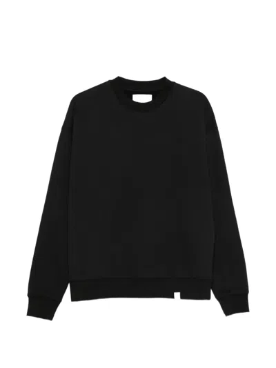 Woc Crew-neck Drop-shoulder Sweater In Black