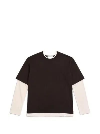 Woc Layered-effect Long-sleeve T-shirt In Brown