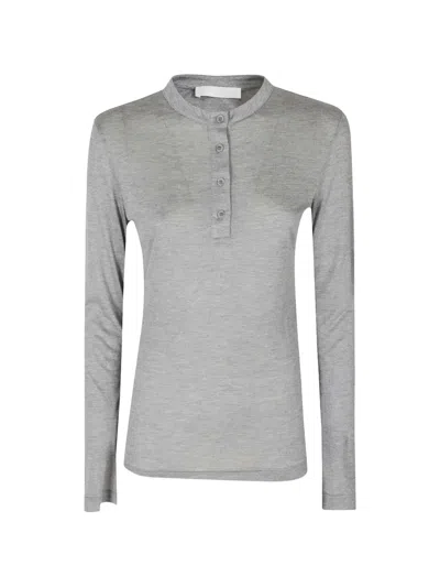 Woc Long-sleeve Henley Top In Gray