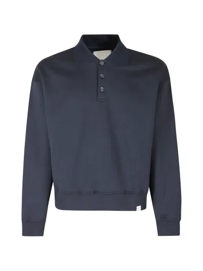 Woc Long-sleeve Polo Shirt In Blue