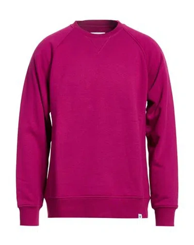 Woc Man Sweatshirt Mauve Size L Cotton, Pes In Pink