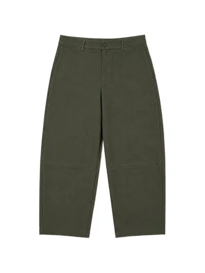 Woc Manaus Panelled Twill Trousers In Green